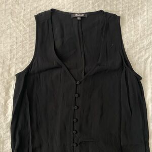 Madewell Black Button-Down Sleeveless Dress